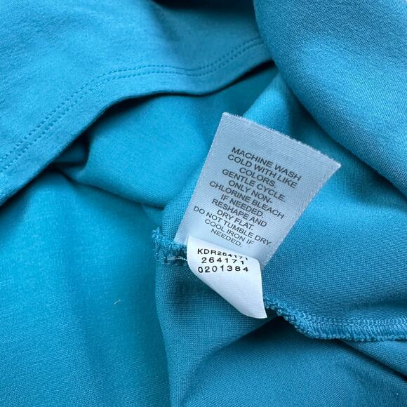 J Jill Wearever Collection Blue Turquoise Sleeveless V-Neck Midi Dress Large - Picture 12 of 12